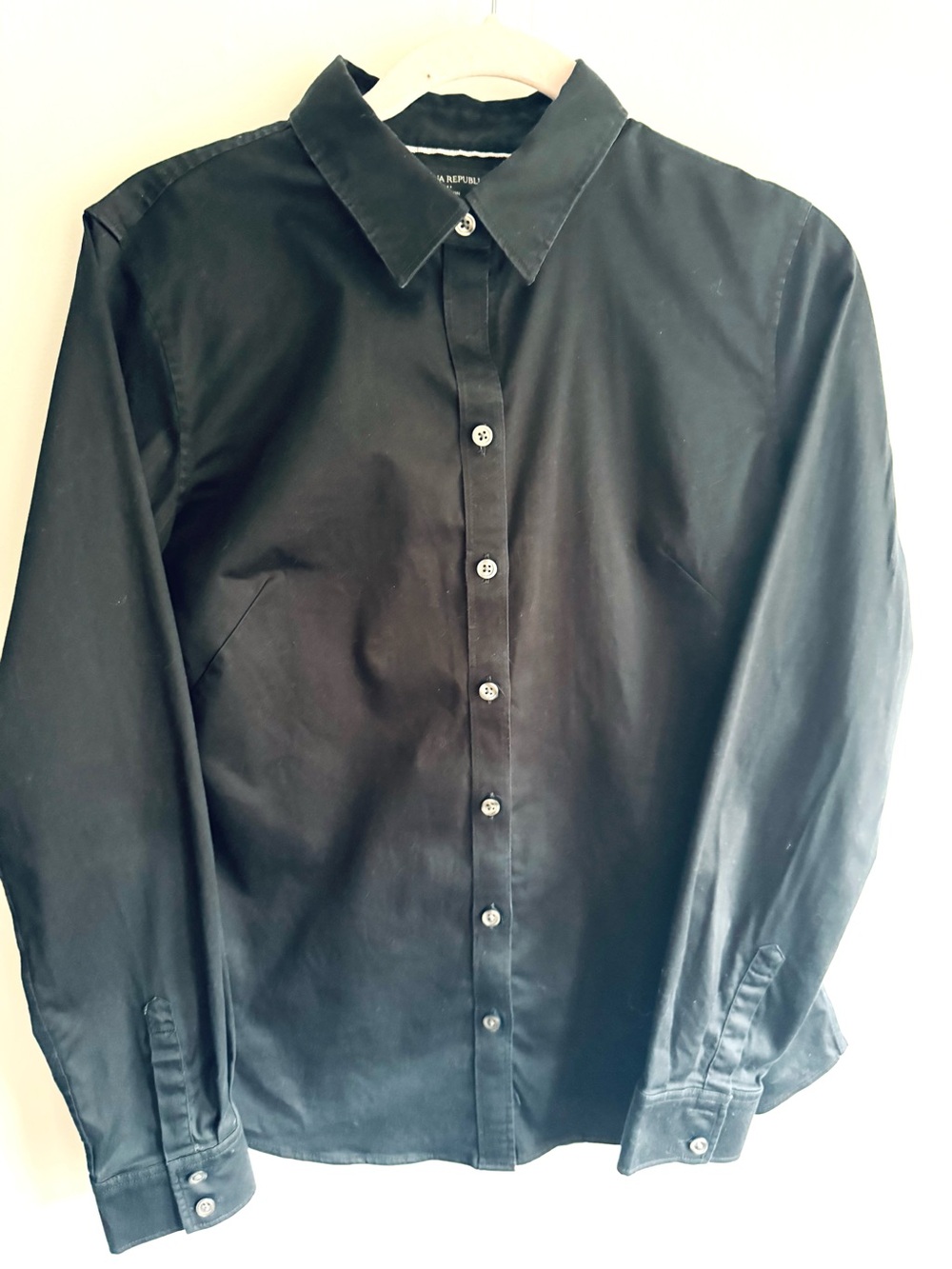 Women’s Black Button-Up Shirt - Classic Long Sleeve